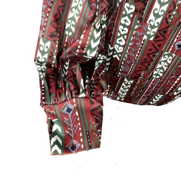 1970's Lucky Tops Southwestern Turtleneck Blouse - Picture 5 of 6